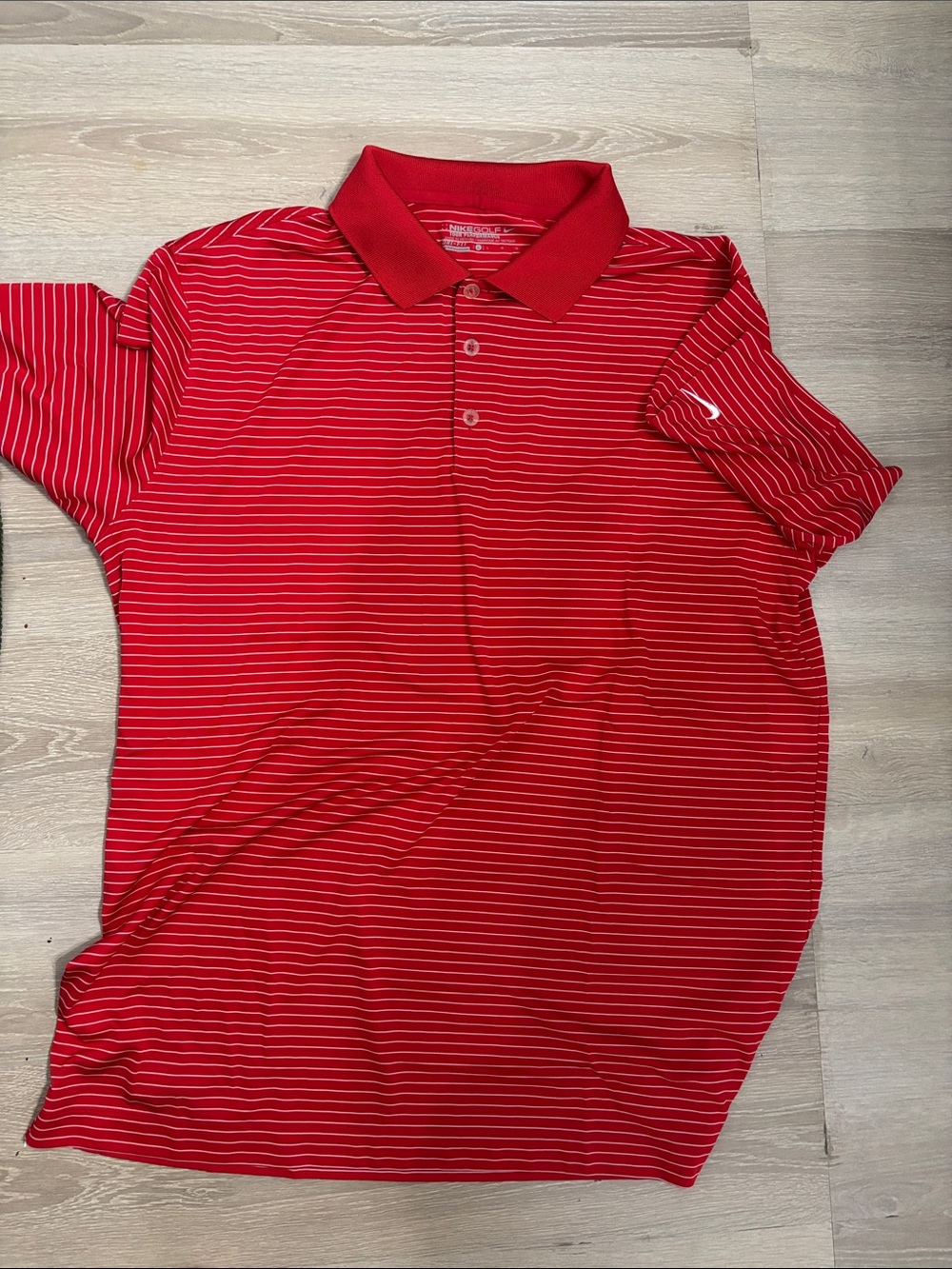 Men's Red Striped Polo Shirt - Classic Short Sleeve Nike
